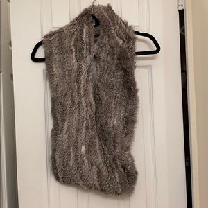 Jocelyn Rabbit Fur Infinity Scarf, OS